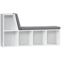 HOMCOM Bookshelf with Reading Nook - Grey-5 open compartments to organize your items neatly