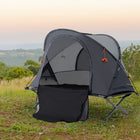 Outsunny Camping Tent Cot with Self-Inflating Air Mattress and Carry Bag for 1 Person-Made of durable and tear-resistant polyester taffeta, this camping tent is drizzle-proof and sun-resistant 