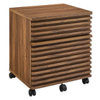 Modway Render 73.5" Wood Desk and File Cabinet Set - Walnut-Assembly Required