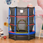 Outsunny Kids Trampoline with Enclosure Net - 55" Dia. - Multi-Coloured-Promote a healthy lifestyle for your child by working muscles, boosting heart rate, and improving flexibility 