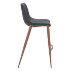 Zuo Magnus Barstool - Black/Walnut - Set of 2-Dimensions: 21.7" L x 20.7" W x 43.3" H