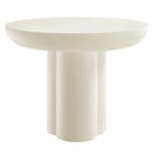 Modway Caspian 40" Round Concrete Dining Table - White-Contemporary Modern Dining Table