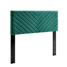Modway Alyson Angular Channel Tufted Performance Velvet Full/Queen Headboard - Teal-Vintage Modern Headboard