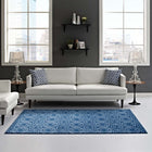 Modway Frame Transitional Moroccan Trellis Area Rug - 8 ft W x 10 ft L - Moroccan Blue amd Light Blue-Protect Floors From Traffic/Furniture
