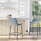 HOMCOM Microfiber Upholstered Bar Stools - Light Grey - 2 Pack-Covered by soft leather-like microfiber cloth, making it resistant to abrasion and stains
