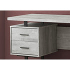 Monarch Specialties 7417 60" Computer Desk - Grey Reclaimed Wood/Black Metal-Reversible configuration allows for left or right set-up customized to your needs.