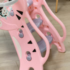 Qaba 3 in 1 Toddler Slide for Indoor with Basketball Hoop, Climber - Pink-Lightweight design for easy home mobility 
