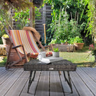 Outsunny Outdoor Rattan Foldable End Table - Mixed Grey-Sturdy and foldable steel base that's resistant to rusting, scratches and peeling  
