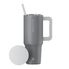 GROSCHE Aspen Insulated Water Tumbler with Handle - 40 oz. - Steel Grey-Triple-wall vacuum insulation