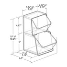 Azar Clear Organizer Two-Tier Extra Small Plastic Storage Bin - 10.25" x 5.25"x 5.12" - Clear - 2 Pack-Open-front access for easy grabbing and convenient restocking