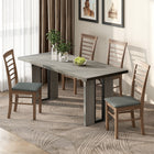 HOMCOM 71" Large Dining Table in Industrial Style for 8 People - Grey Wood Finish-1.6" (4 cm) thick top lets kitchen table confidently handle daily meals