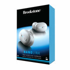 Brookstone NanoLink True Wireless Earbuds with Charging Case - White-Premium metal case protects earbuds and easily slips into bags & purses