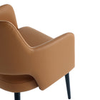 Manhattan Comfort Tremont 22.8" Modern Leatherette Upholstered Dining Arm Chair - Saddle-Features High Density Foam Filled For Comfort and Durability