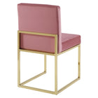 Modway Carriage Performance Velvet Dining Chair - Gold/Dusty Rose - 2 Pack-Dense Foam Padding