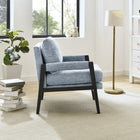 Brassex Hugo Accent Chair - Blue-Midnight black frame finishing