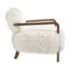 Modway Zinnia Faux Fur Accent Chair - White-Non-Marking Foot Pins