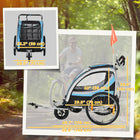 Aosom 2 Seat Bike Trailer for Kids 2-in-1 Double Baby Jogging Stroller - Blue-Plastic cover shields baby from windy conditions 