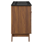 Modway Render 48" Double Sink Bathroom Vanity - Walnut/Black-Full-Extension Drawers