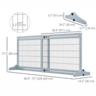 PawHut Freestanding Pet Gate with 41"-72" Adjustable Length - Grey-Blue-Fit in hallways, doorways, or other areas to block off 