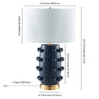 Hudson&Canal Farrington 26" Tall Ceramic Table Lamp with Fabric Shade - Matte Navy/White-Product Dimensions: 16" L x 16" W x 25.5" H