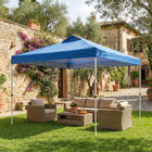 Outsunny 9.8 ft W x 9.8 ft L Pop Up Canopy Waterproof - Blue-UPF 50+ silver-coated 210D Oxford fabric provides superior sun protection