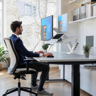 ShoppingAll Dual VESA Monitor and Laptop Mount with Fully Adjustable Gas Spring Arm and Office Desk Clamp - White-8
