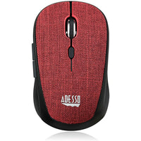 Adesso iMouse S80R Wireless Fabric Optical Mini Mouse - Red-Optical Sensor