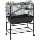 PawHut Large 3 Tier Rolling Hamster Cage with Storage Shelf-Three-tier space enhances exploration and exercise opportunities