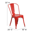 Flash Furniture 31.5'' Square Red Metal Indoor-Outdoor Table Set with 4 Stack Chairs (ET-CT002-4-30-RED-GG)-Seats 4 people
