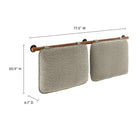 Modway Anela Wall-Mounted Chenille Upholstered King Size Headboard - Oatmeal Walnut-Chenille Upholstery