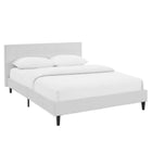 Modway Linnea Faux Leather Queen Bed - White-Vinyl Padded Sturdy Plywood Base