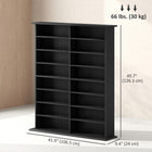 HOMCOM 8-Tier CD Shelf with 16 Compartments - Black-Constructed with particleboard and a melamine surface for easy maintenance
