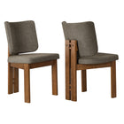 Modway Alba Armless Upholstered Dining Chairs - Taupe - 2 Pack-Fabric Upholstery