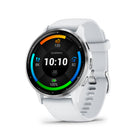 Garmin Venu 3 Watch - 45 mm - Silver Stainless Steel Bezel with Whitestone Case and Silicone Band-Physical Size 45 x 45 x 12 mm; Fits wrists with a circumference of 135-200 mm