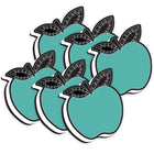 Ashley Productions Magnetic Whiteboard Eraser - Teal Apple with Chalk Loop Leaves - 6 Pack-Attractive whiteboard eraser for classroom decoration