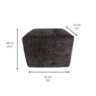 Exform Sloane Cube - Stool, Ottoman, Side Table - Black Chenille-Ideal For: Homes, condos, apartments, offices, hotels, lounges, commercial spaces