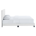 Modway Celine Channel Tufted Performance Velvet King Platform Bed - White-Performance Velvet Upholstery