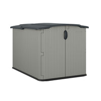 Suncast Glidetop Horizontal Shed - 98 cu.ft. - Dove Grey-Multi wall, resin panels are engineered for strength and durability.