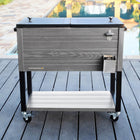 Permasteel 80 Quart Furniture Style Patio Cooler - Grey-Insulated Basin keeps Drinks Cold up to 36 hours