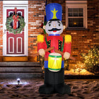 HOMCOM 8' Lit Inflatable Drummer Nutcracker Soldier Christmas Yard Decoration-LED lights for some different shining experience 