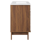 Modway Render 30" Bathroom Vanity Cabinet - Walnut/White-Integrated Countertop