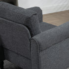 HOMCOM Vintage Accent Chair with Rolled Arms - Rubber Wood Legs for Living Room - Dark Grey-Overall Dimensions: 33.1"W x 28.7"D x 31.9"H (84 x 73 x 81cm) 

