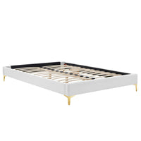 Modway Sutton Performance Velvet Full Bed Frame - White-Full Bed Frame