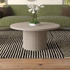 Hudson&Canal Rollan 32"W Round Coffee Table - Alder White-Features easy assembly