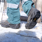Impacto Stride Full Boot Overshoe Multidirectional Steel Ice Cleats - Medium - Men 7.5-10/Women 8.5-12 - Black - 1 Pair-Easy on/off stretchy overshoes fit tightly over shoes and boots