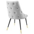 Modway Adorn Tufted Performance Velvet Dining Side Chair - Light Grey-Comes Fully Assembled