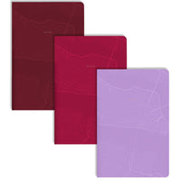 Mead West Village 3pk Stitched Notebook - 9" H x 6" W - 40 Sheets-Set of Three: Includes notebooks in burgundy, fuschia and soft lavender for versatile use