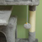 PawHut 54" Cat Tree Tower with Scratching Posts and Condos - Light Grey-Colour: Light Grey, Cream White 