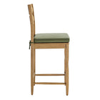 Modway Jax Oak Wood Counter Stool With Wavy Razor Back and Cushion - Weathered Oak Sage-Armless Design