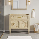 Modway Elysian 36" Wood Bathroom Vanity Cabinet - Burgundy-Assembly Required
